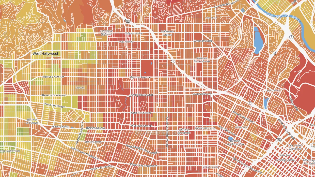 Mid Wilshire, Los Angeles, CA Map of Murder Rates