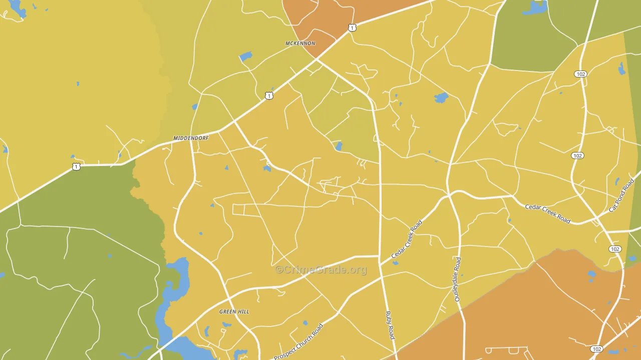 Middendorf, SC Map of Murder Rates