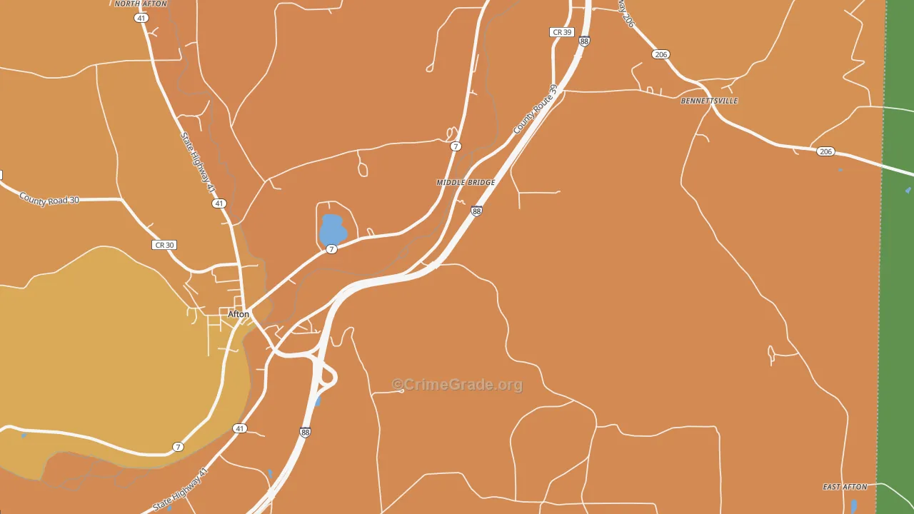 Middle Bridge, NY Map of Murder Rates