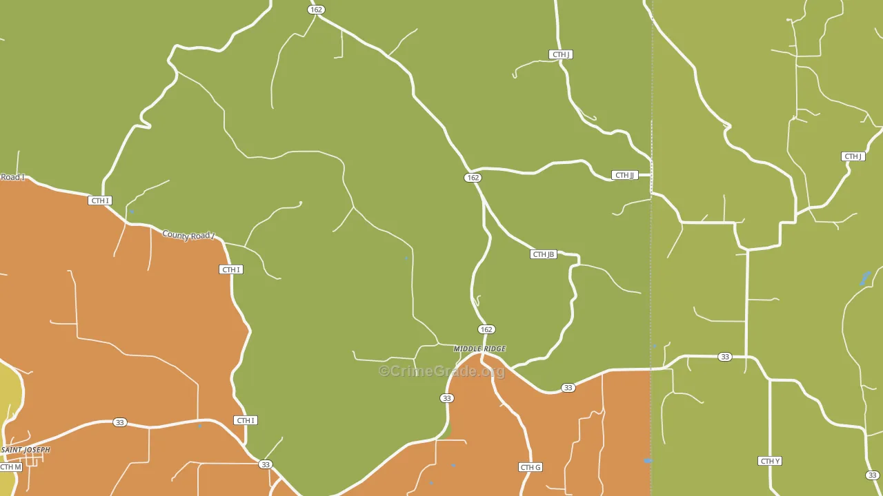 Middle Ridge, WI Map of Murder Rates