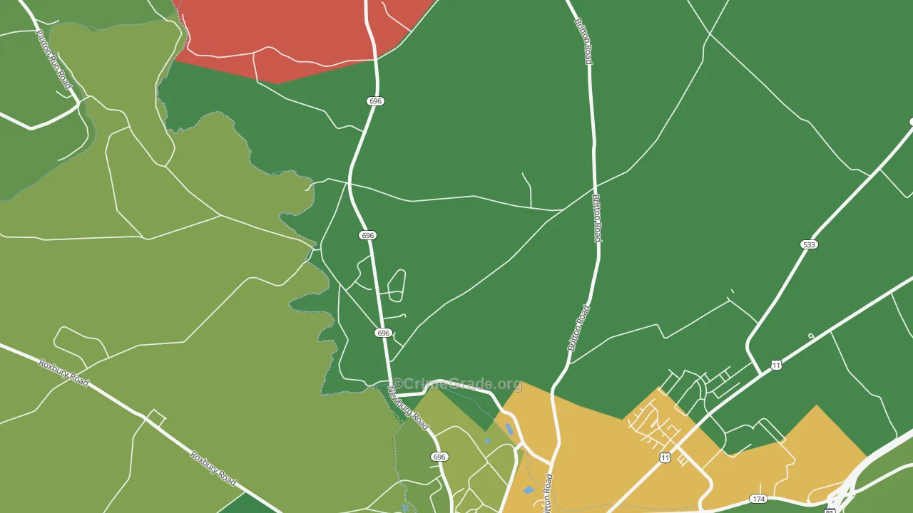 Middle Spring, PA Map of Murder Rates