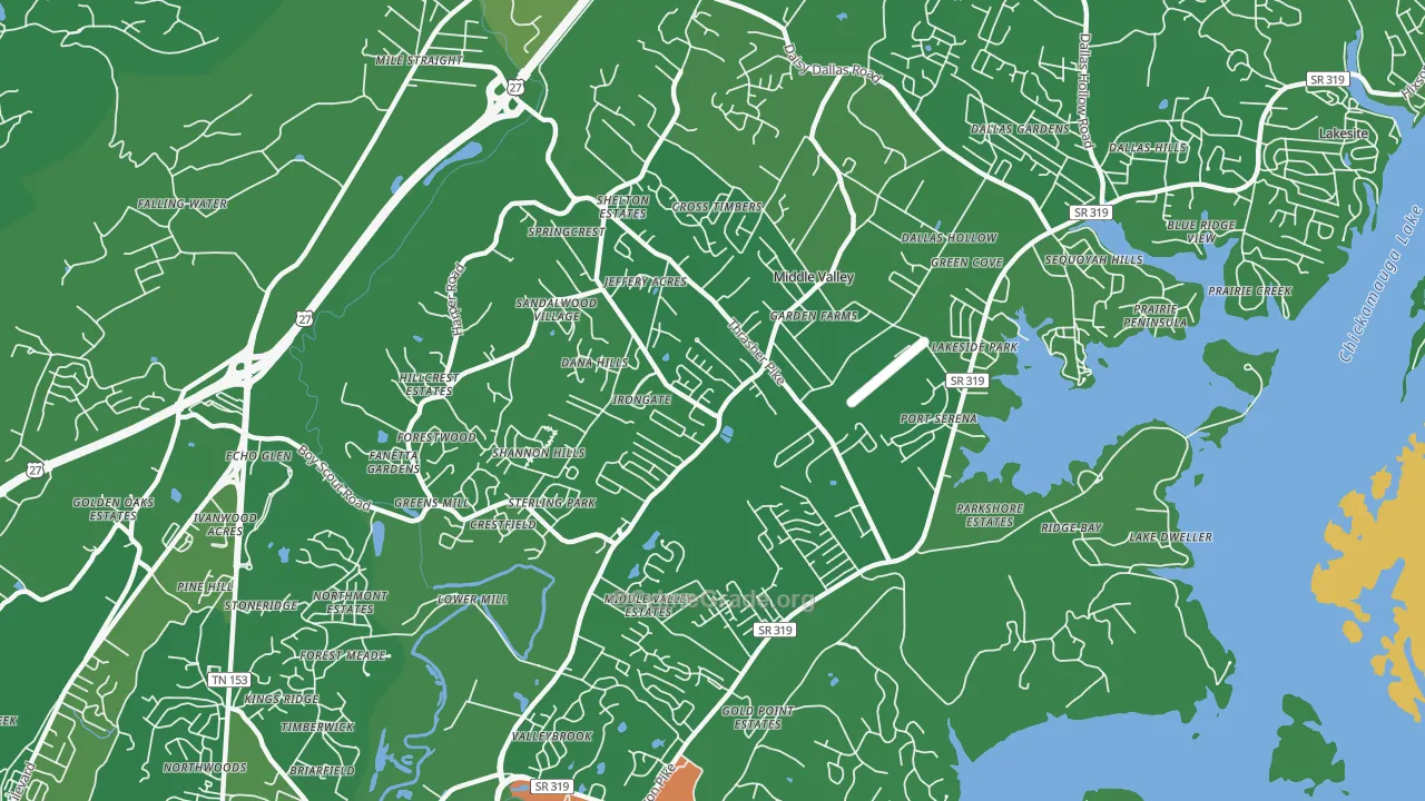Middle Valley, TN Map of Murder Rates