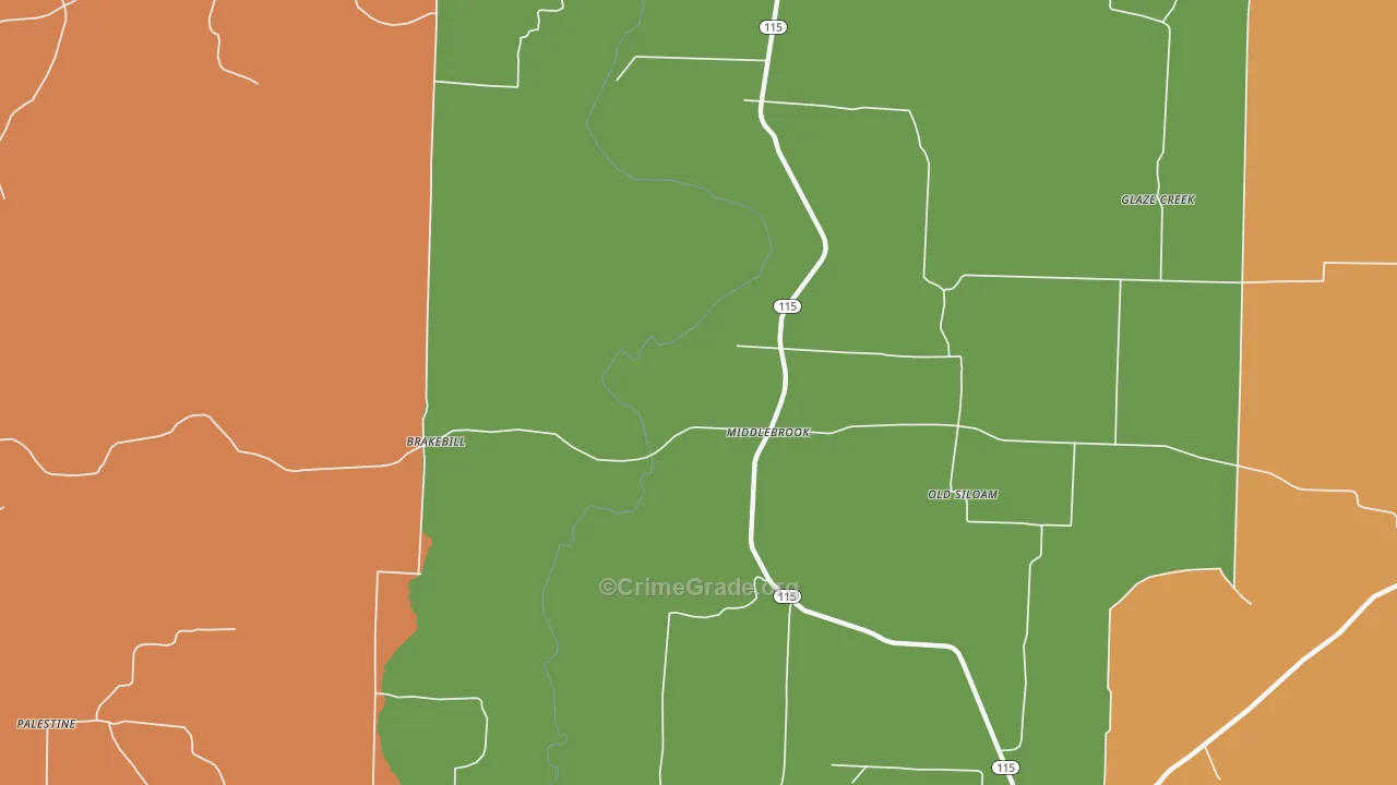 Middlebrook, AR Map of Murder Rates