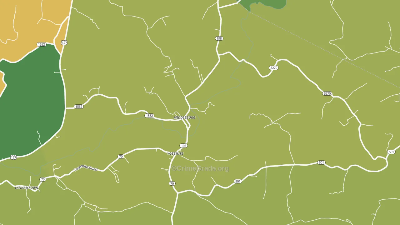 Middleburg, KY Map of Murder Rates
