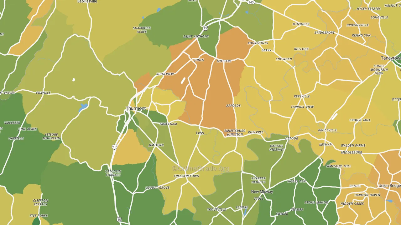 Middleburg, MD Map of Murder Rates
