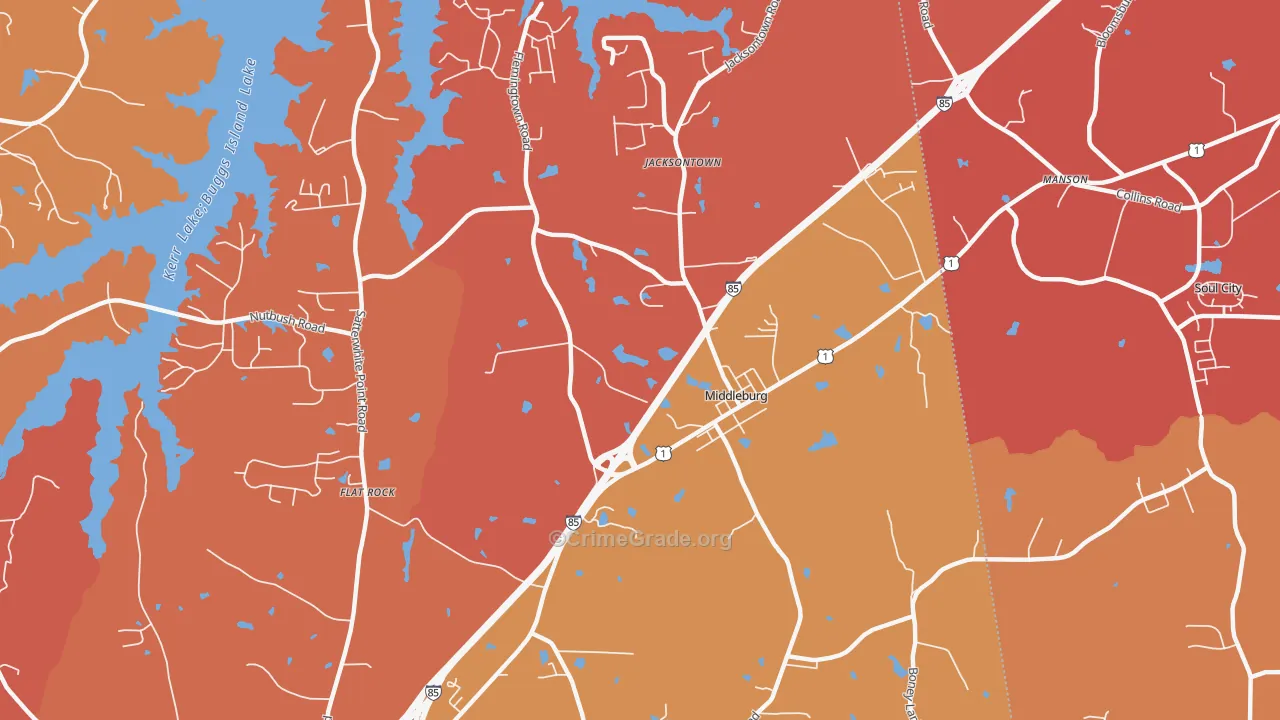 Middleburg, NC Map of Murder Rates