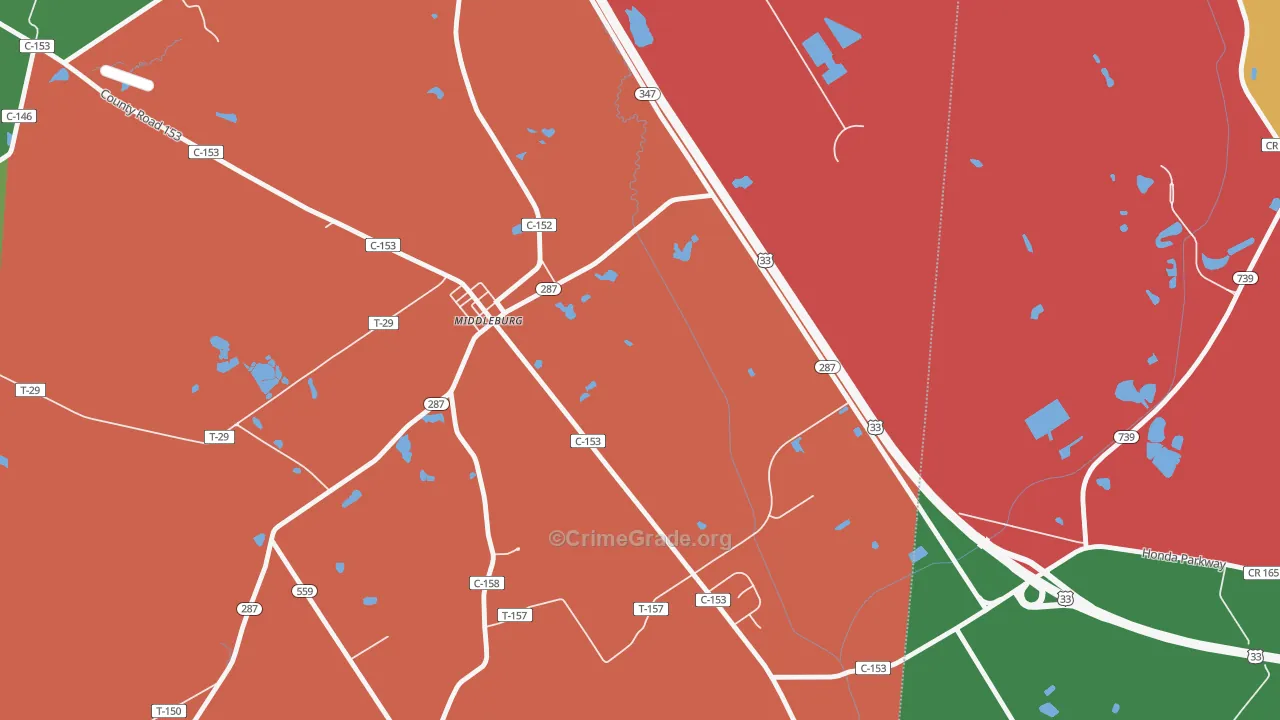 Middleburg, OH Map of Murder Rates