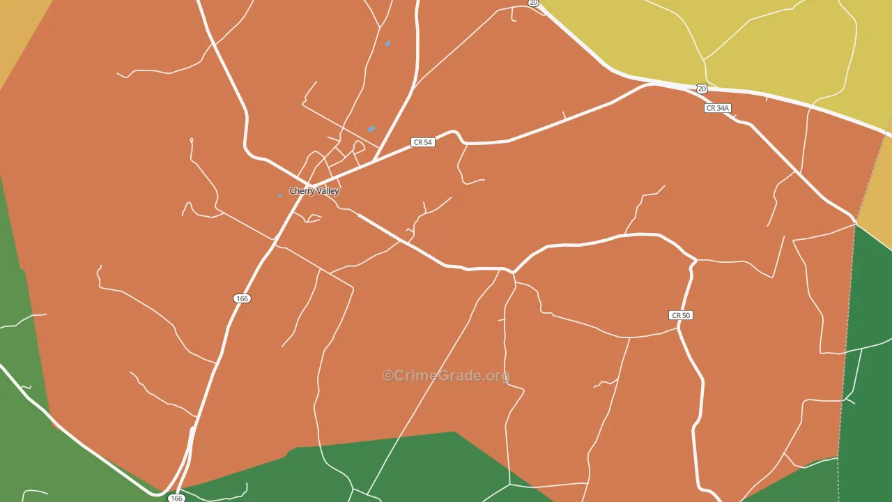 Middlefield Center, NY Map of Murder Rates