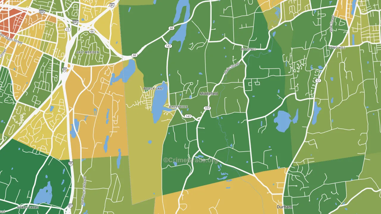 Middlefield, CT Map of Murder Rates