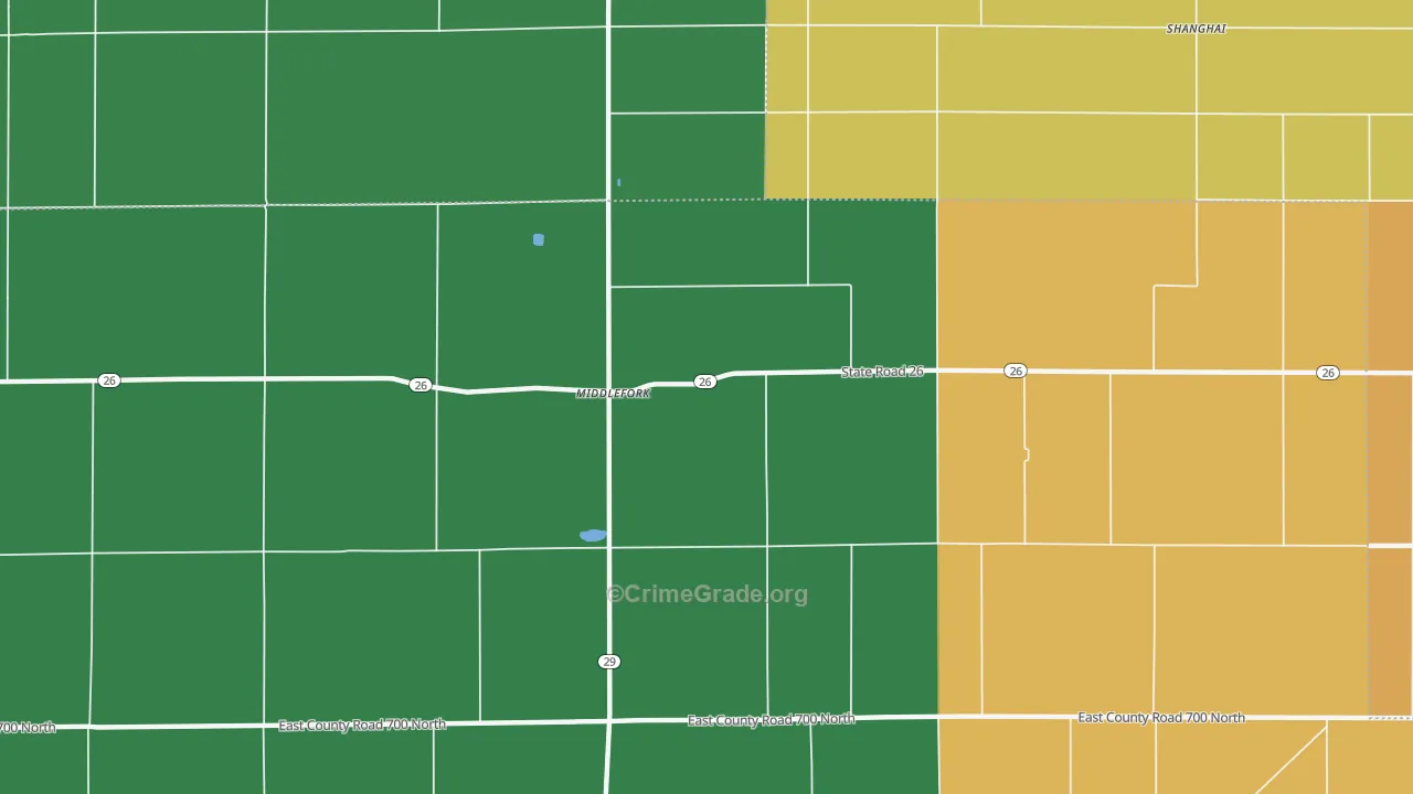 Middlefork, IN Map of Murder Rates