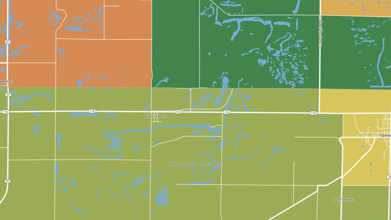 Middlegrove, IL Map of Murder Rates
