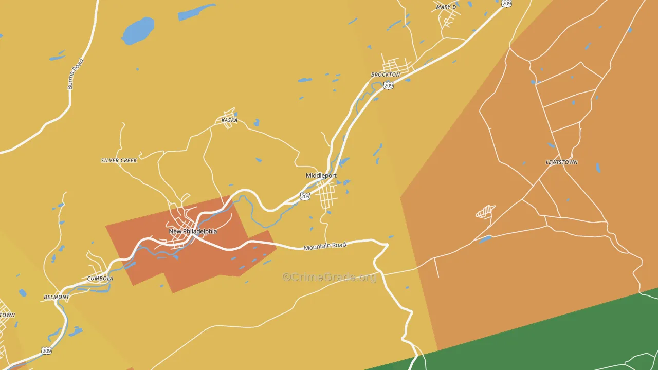 Middleport, PA Map of Murder Rates