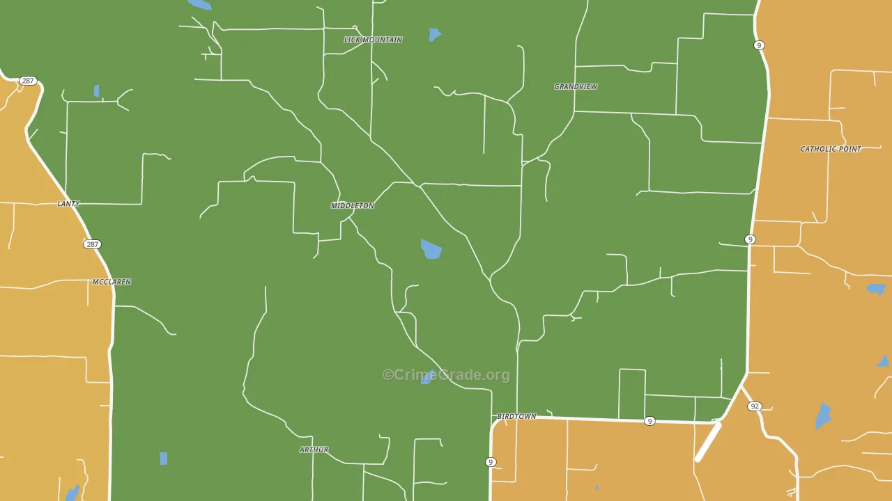 Middleton, AR Map of Murder Rates