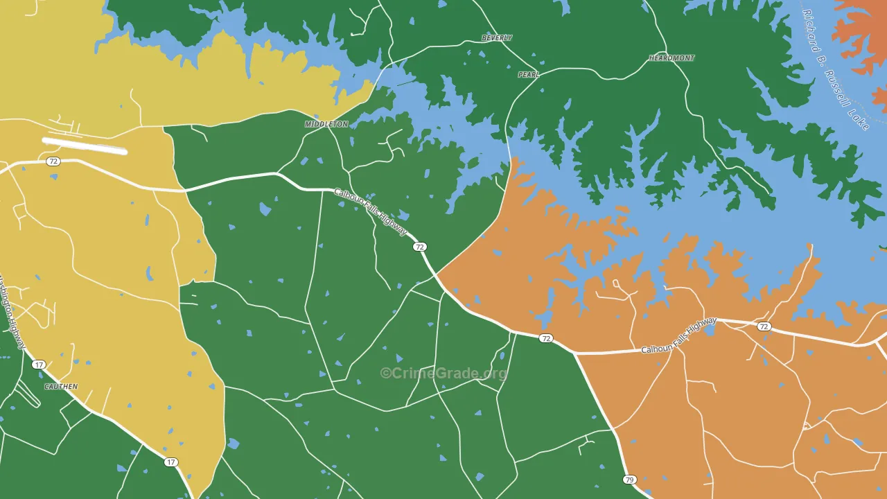 Middleton, GA Map of Murder Rates