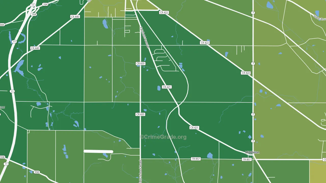 Middleton, OH Map of Murder Rates