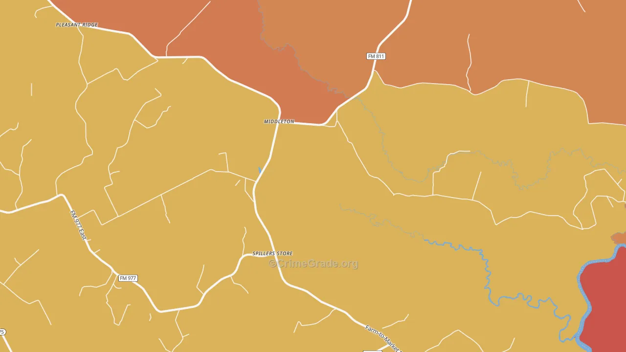 Middleton, TX Map of Murder Rates