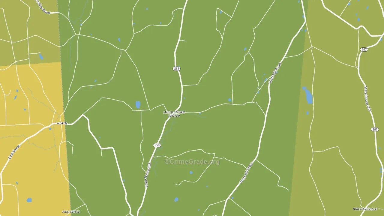 Middletown Center, PA Map of Murder Rates