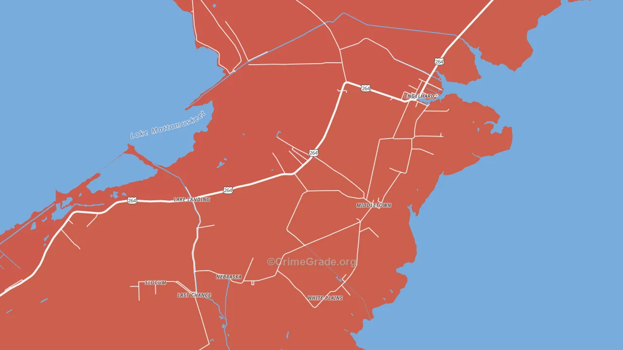 Middletown, NC Map of Murder Rates