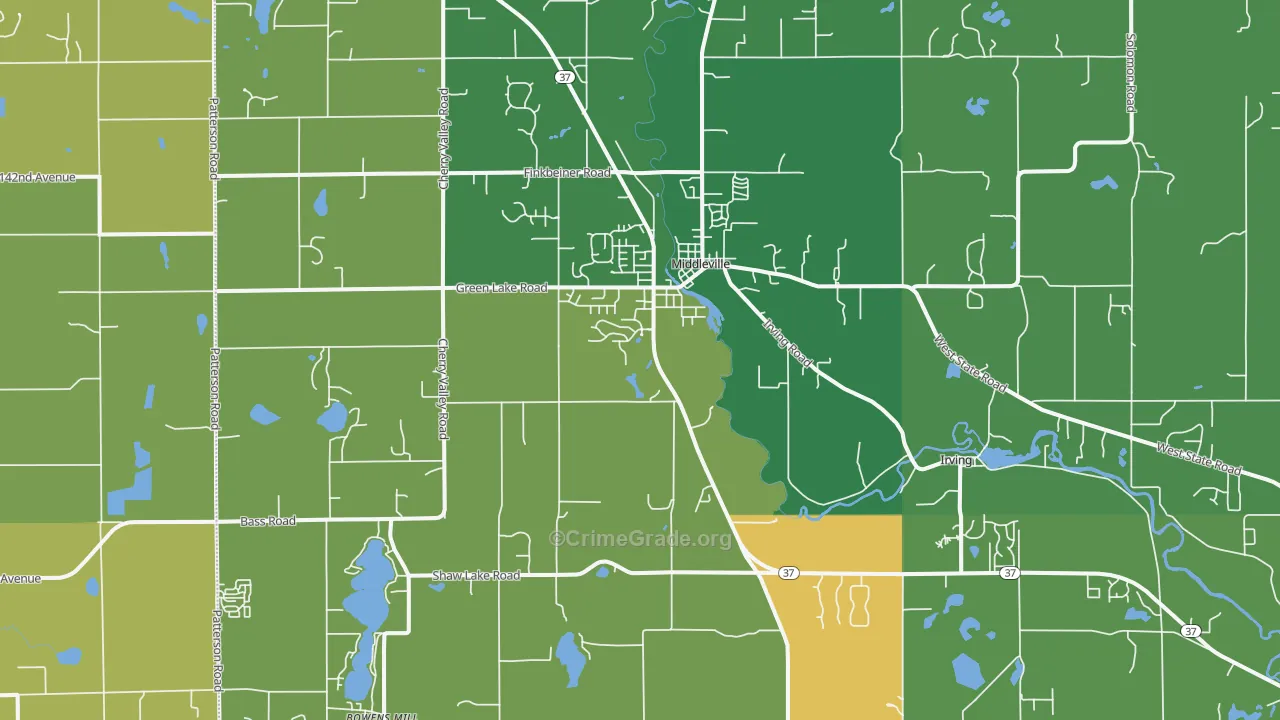 Middleville, MI Map of Murder Rates