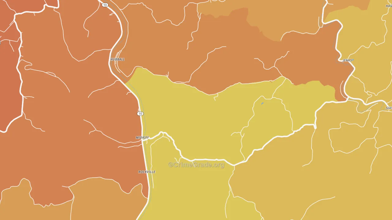 Midkiff, WV Map of Murder Rates