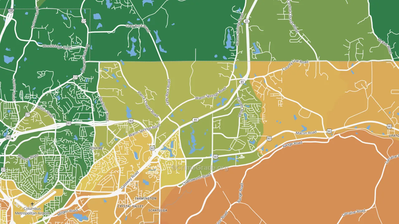 Midland, GA Map of Murder Rates