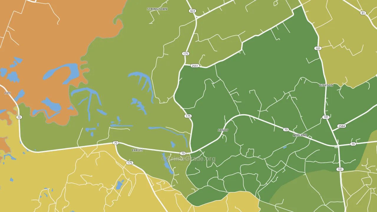 Midland, KY Map of Murder Rates