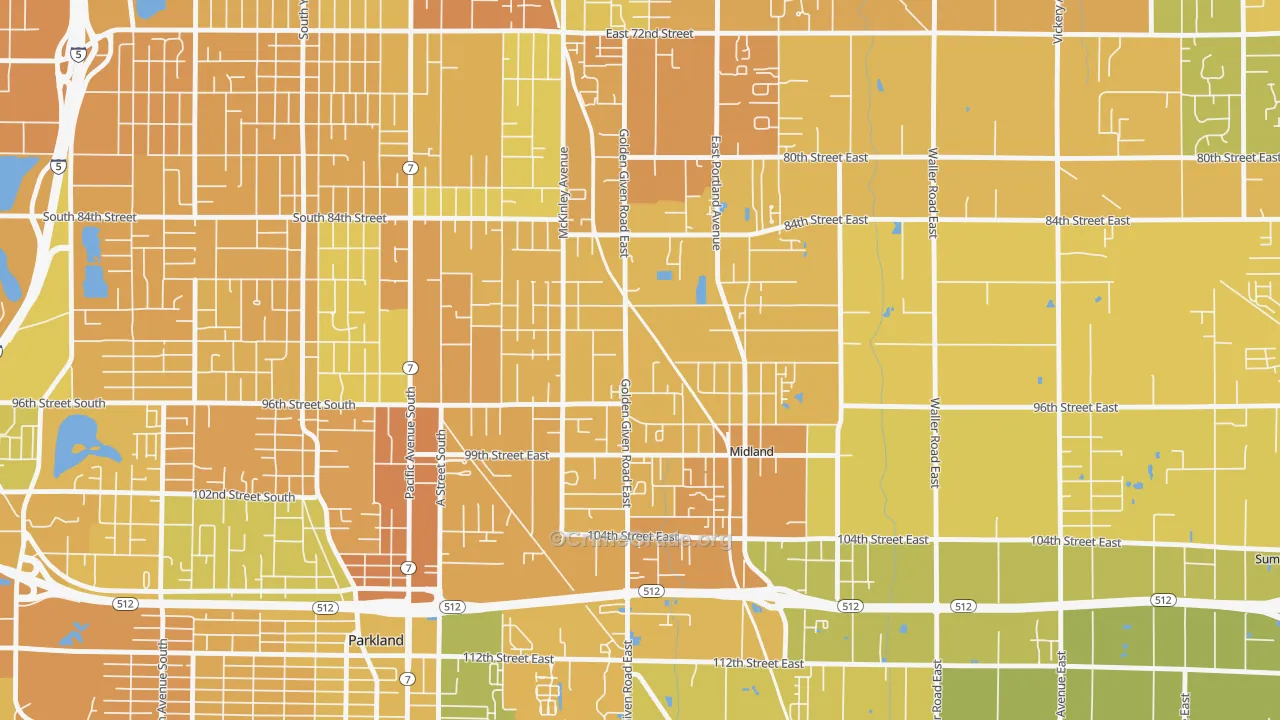 Midland, WA Map of Murder Rates