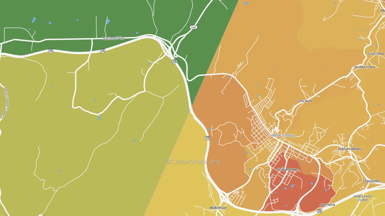 Midlothian, MD Map of Murder Rates