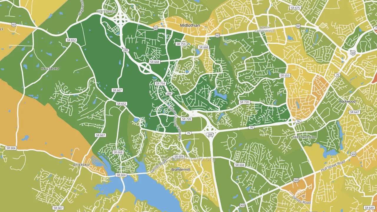 Midlothian, VA Map of Murder Rates