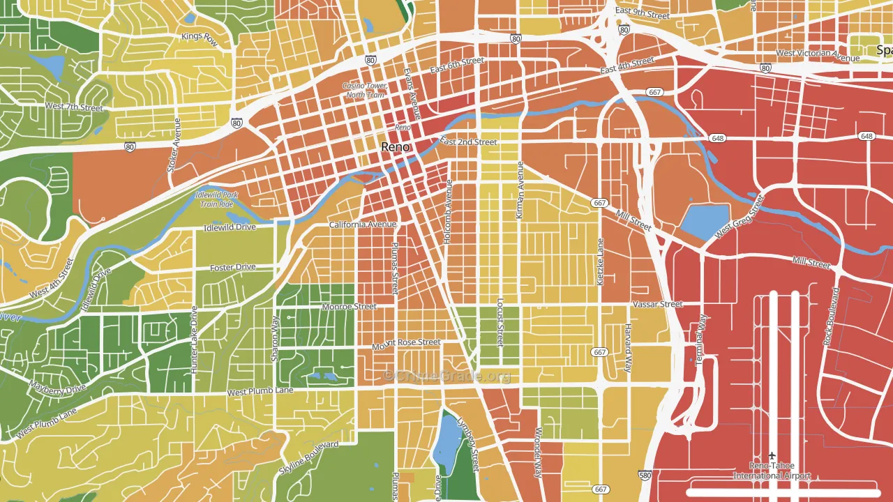 Midtown, Reno, NV Map of Murder Rates