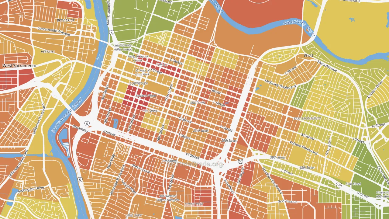 Midtown, Sacramento, CA Map of Murder Rates