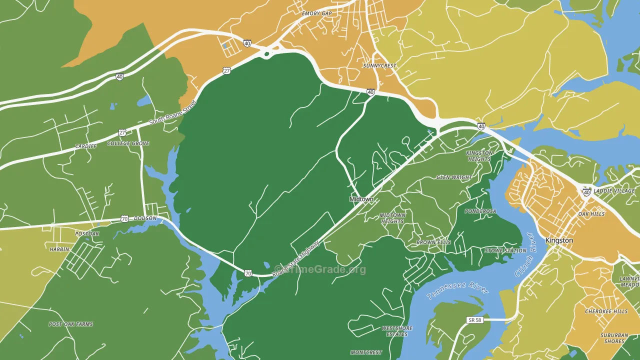 Midtown, TN Map of Murder Rates
