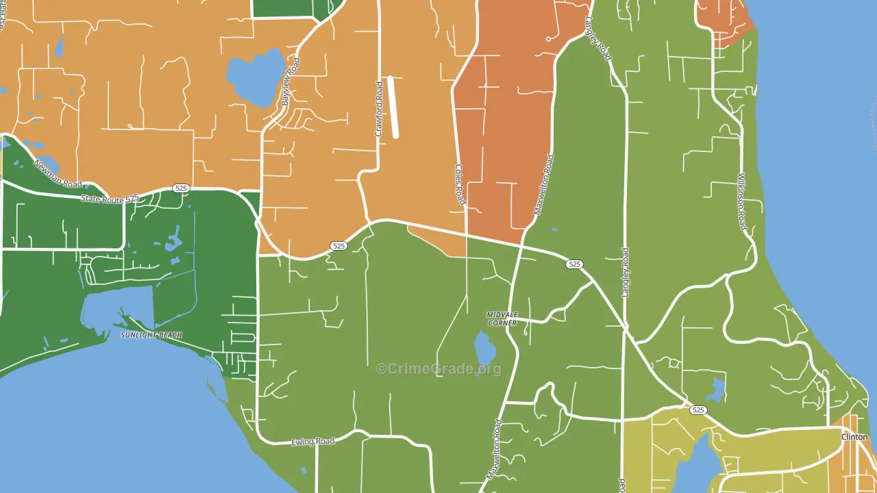 Midvale Corner, WA Map of Murder Rates