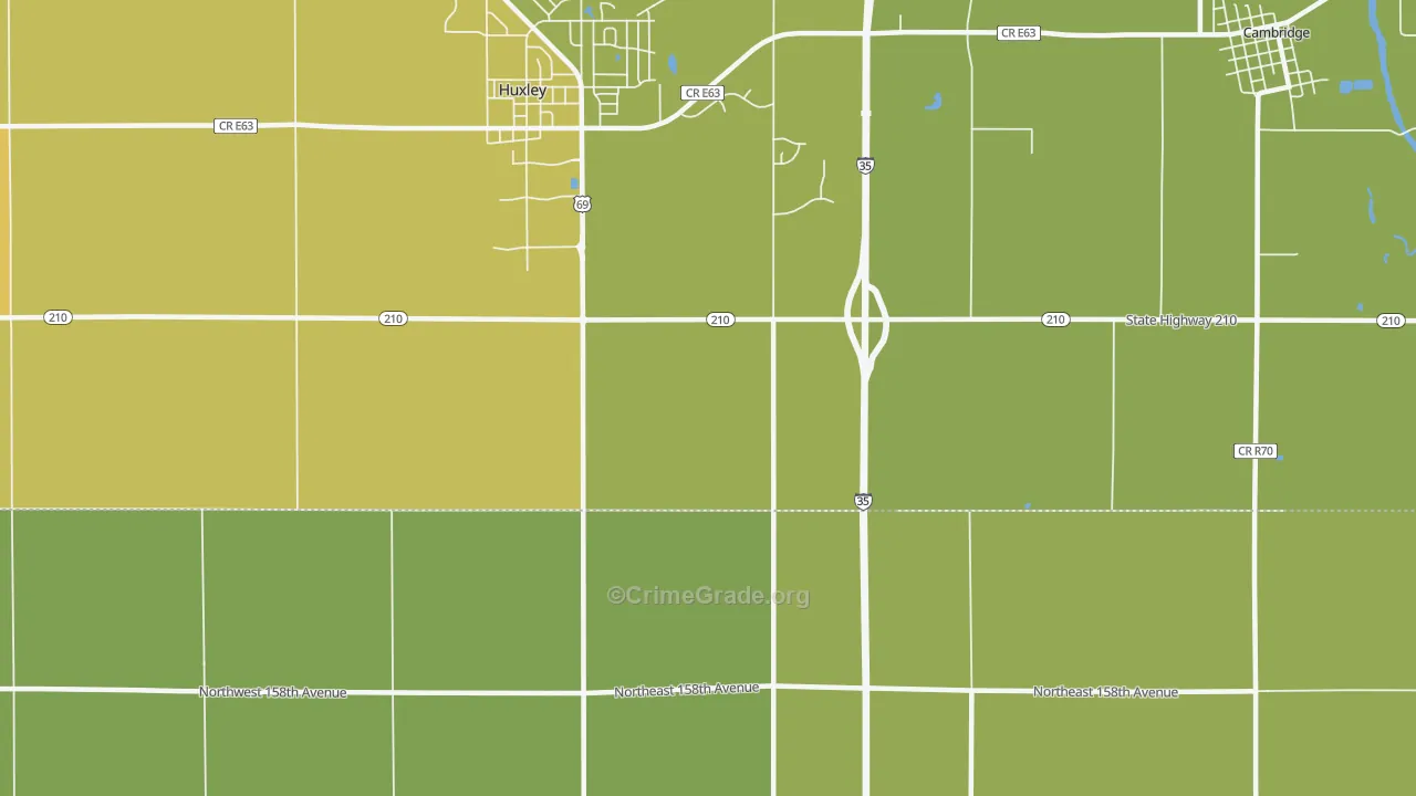Midvale, IA Map of Murder Rates