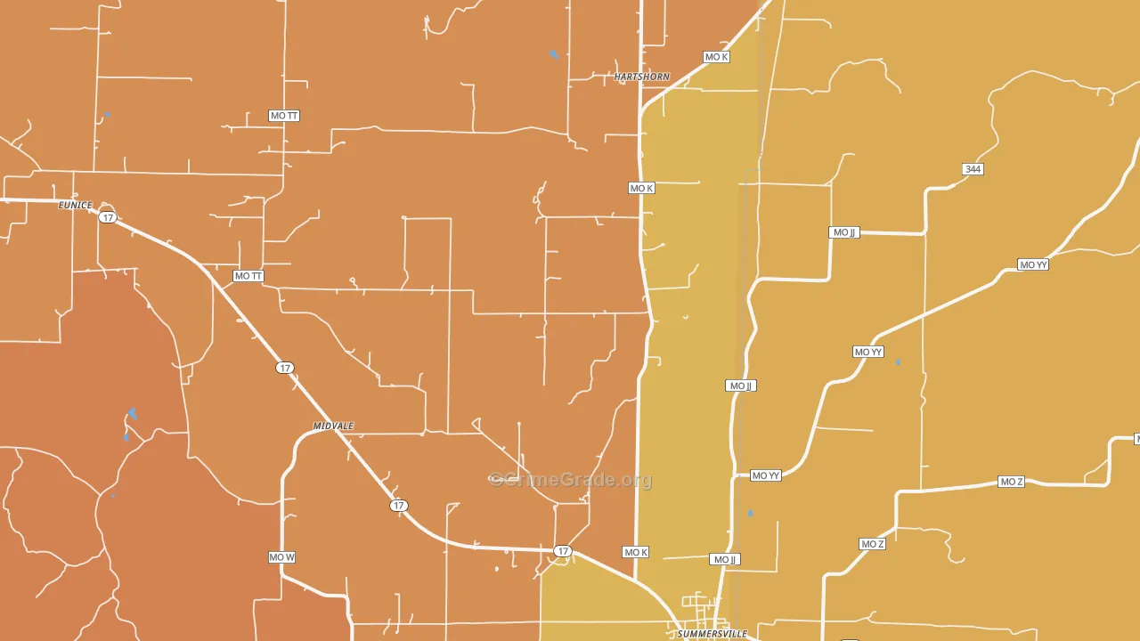 Midvale, MO Map of Murder Rates