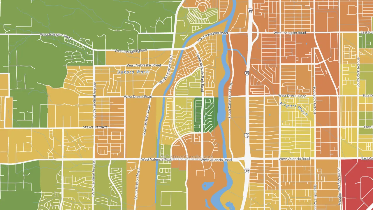 Midvale Park, Tucson, AZ Map of Murder Rates