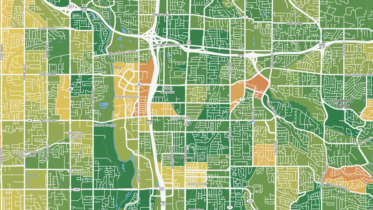 Midvale, UT Map of Murder Rates