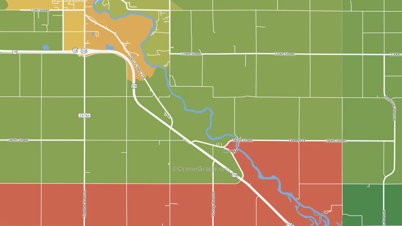 Midway, IA Map of Murder Rates