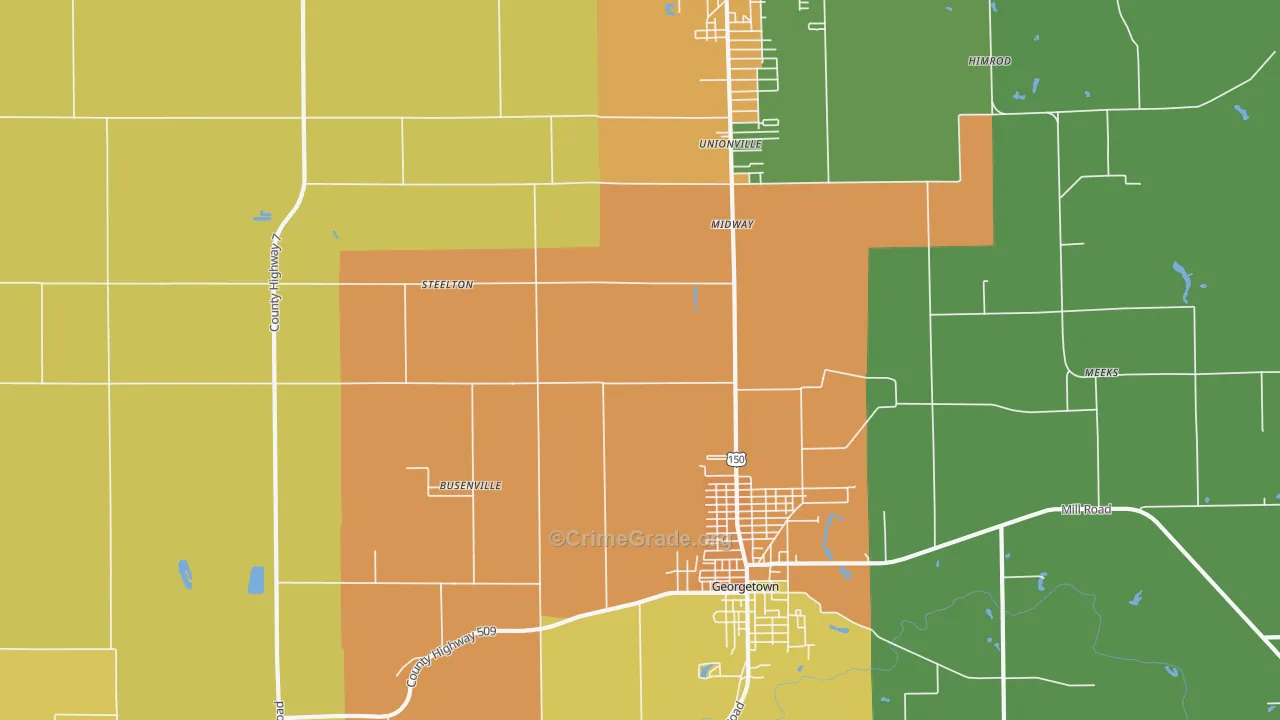 Midway, IL Map of Murder Rates