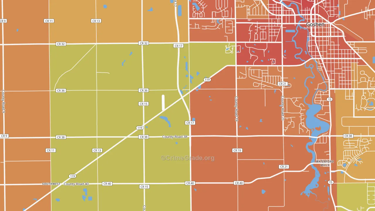 Midway, IN Map of Murder Rates