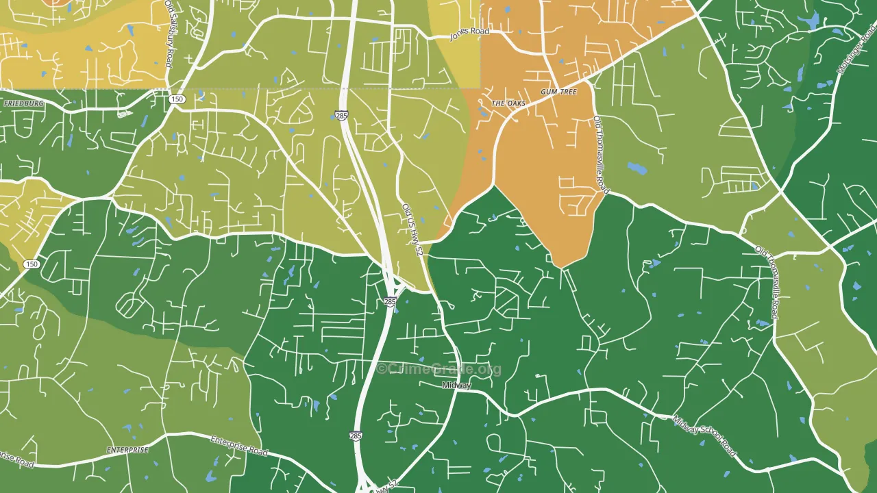 Midway, NC Map of Murder Rates