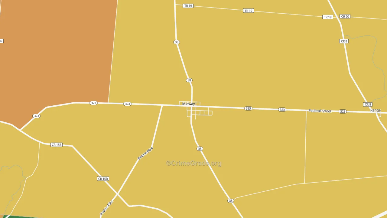Midway, OH Map of Murder Rates