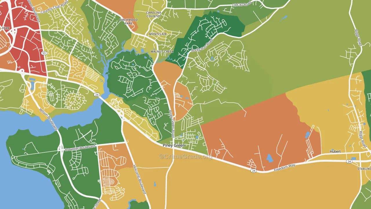 Midway Park, NC Map of Murder Rates