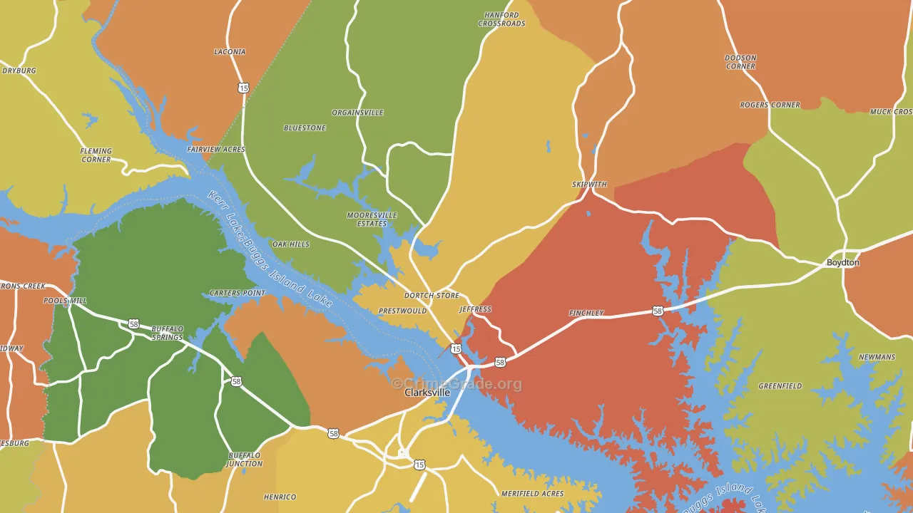 Midway, VA Map of Murder Rates