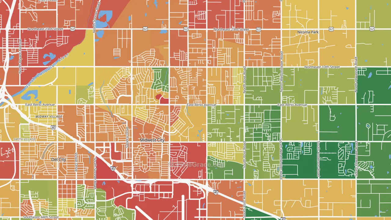 Midwest City, OK Map of Murder Rates