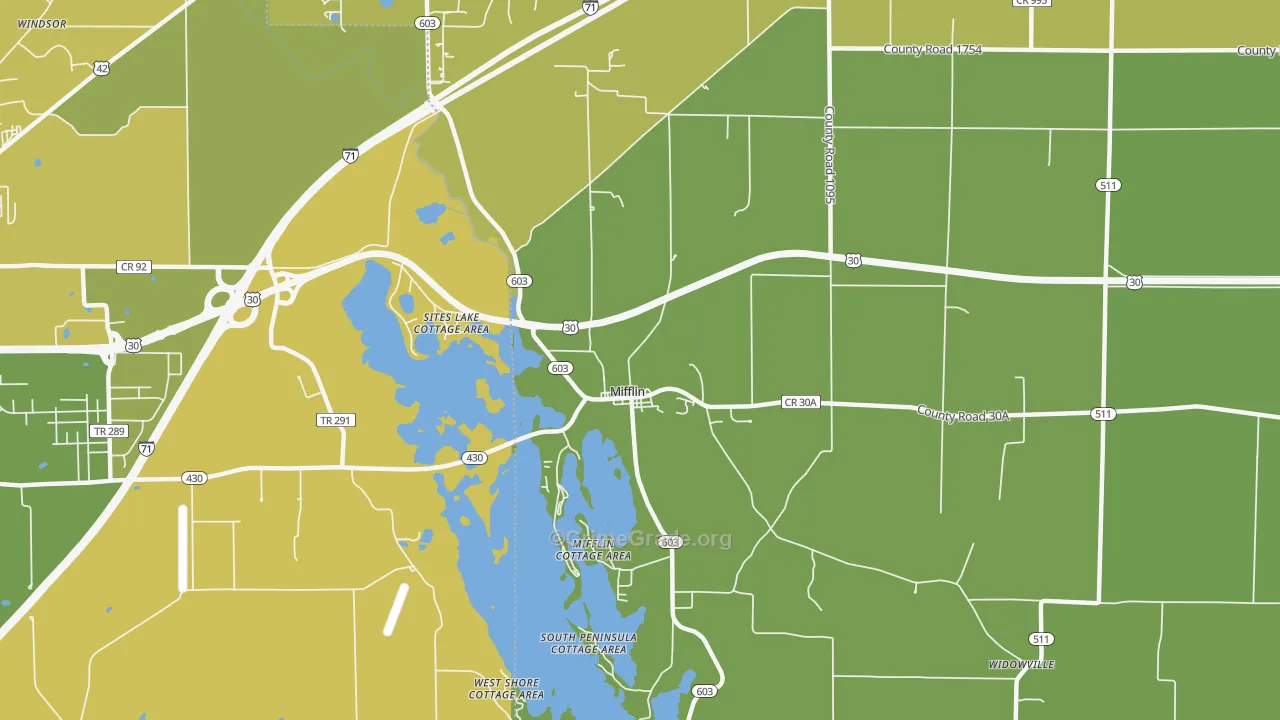 Mifflin, OH Map of Murder Rates