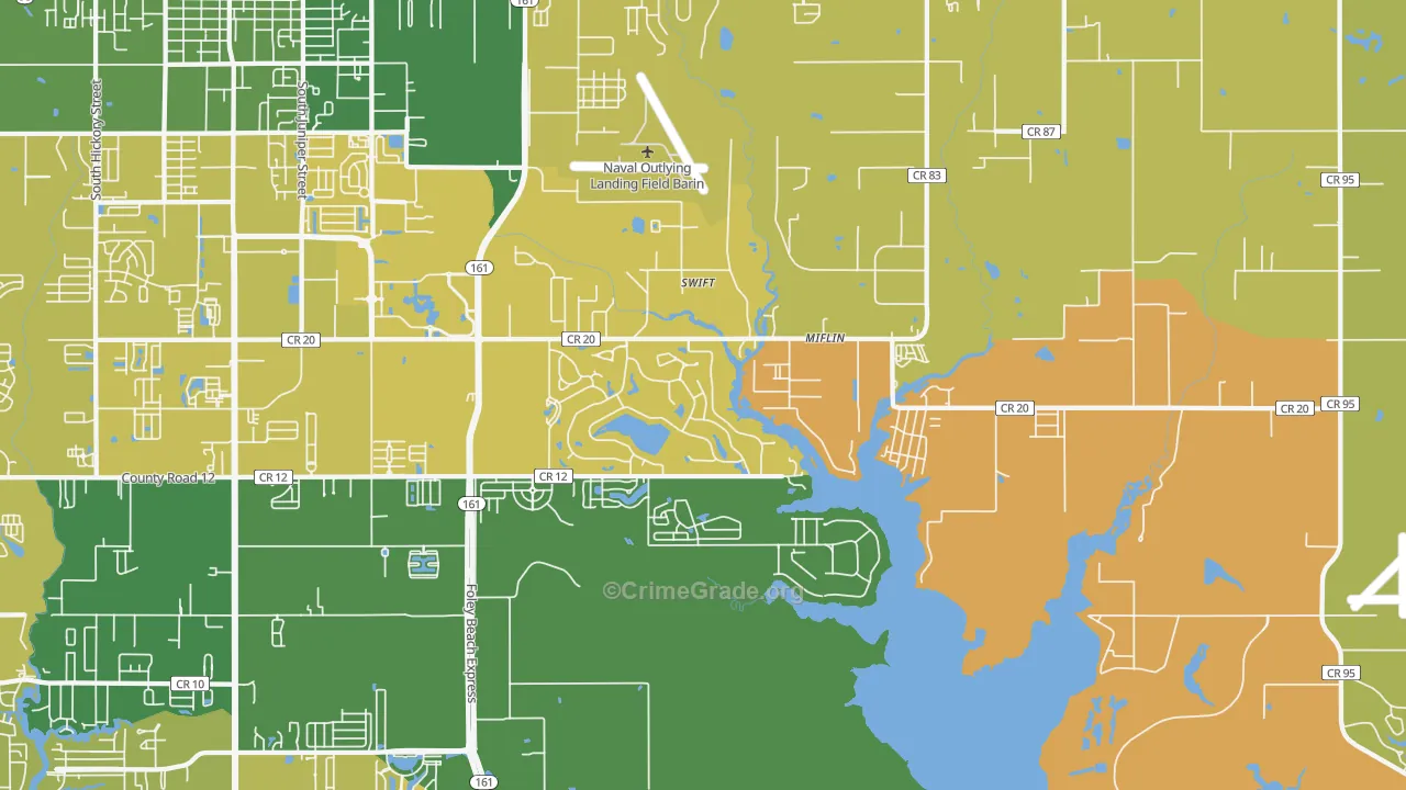 Miflin, AL Map of Murder Rates