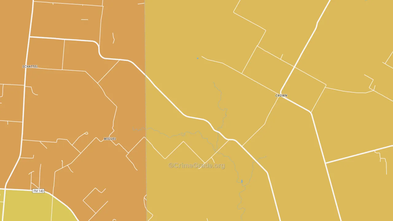 Miguel, TX Map of Murder Rates