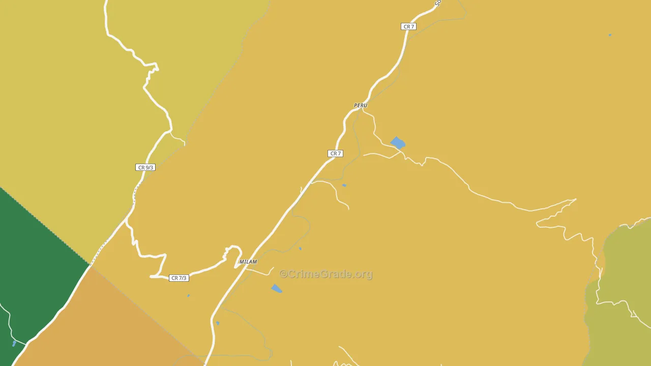 Milam, WV Map of Murder Rates