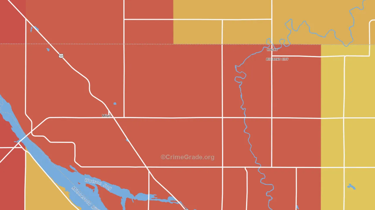 Milan, MN Map of Murder Rates
